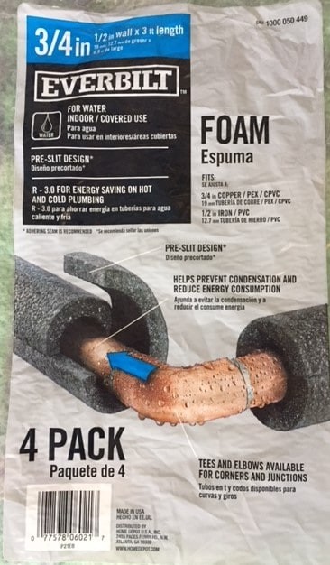 Packaging for pipe foam insulation. 