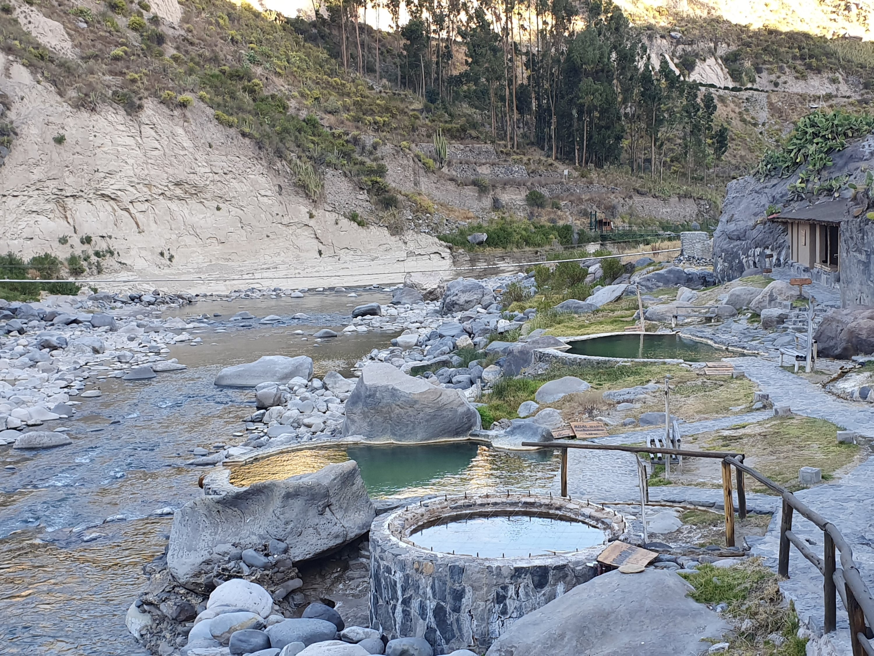 Relaxing in the hot springs at Colca Lodge Hotel, a rejuvenating experience in the Colca Valley.