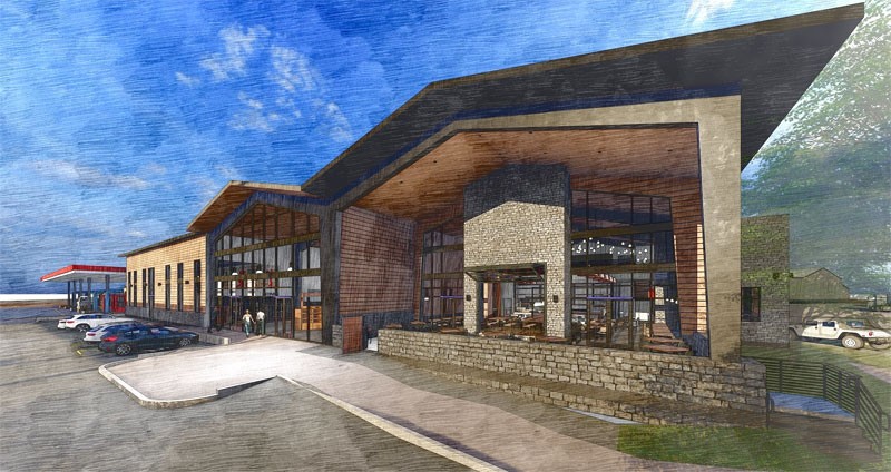 Rendering of the rebuilt Tennessean Travel Stop, showcasing the new design and expanded facilities.