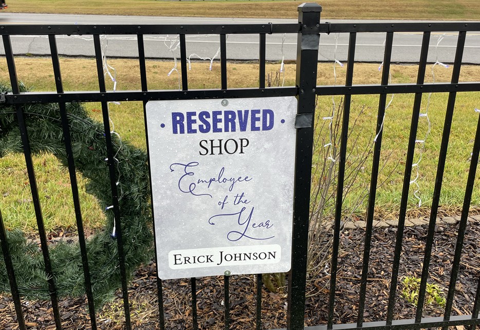 Employee of the Year parking spots at Davy Crockett TA Travel Center, recognizing staff achievements and boosting morale.