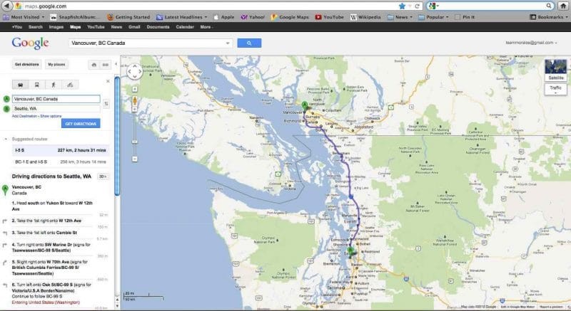 Vancouver to Seattle Map for Kids - Kid World Citizen