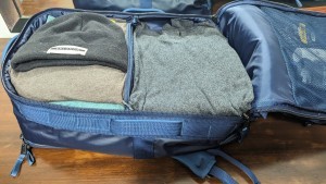 The North Face Voyager internal divider, easy and neat packing of clothes