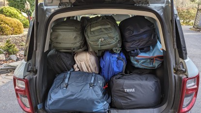 Travel backpack lineup, diverse range of bags for various travel needs