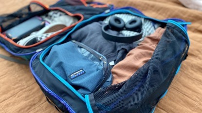 Cotopaxi Allpa 35L packed with 4 days of travel essentials