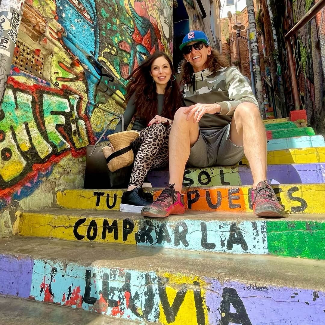 Exploring street art in Valparaíso with my wife.