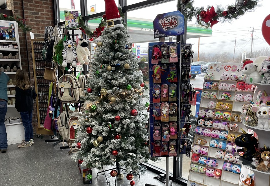 Holiday decorations at Davy Crockett TA Travel Center, creating a festive and family-friendly atmosphere for travelers.