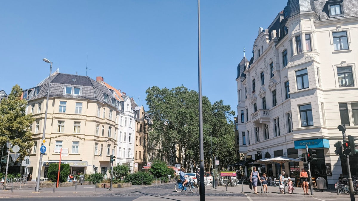 Agnesviertel Street with Historic Buildings in Cologne