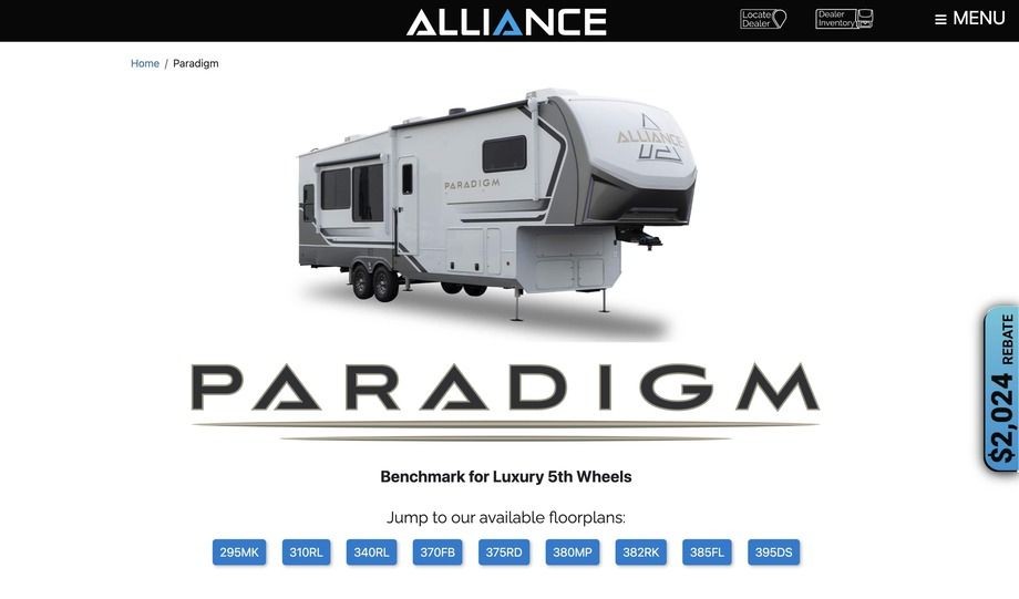 Alliance RV Travel Trailer Models