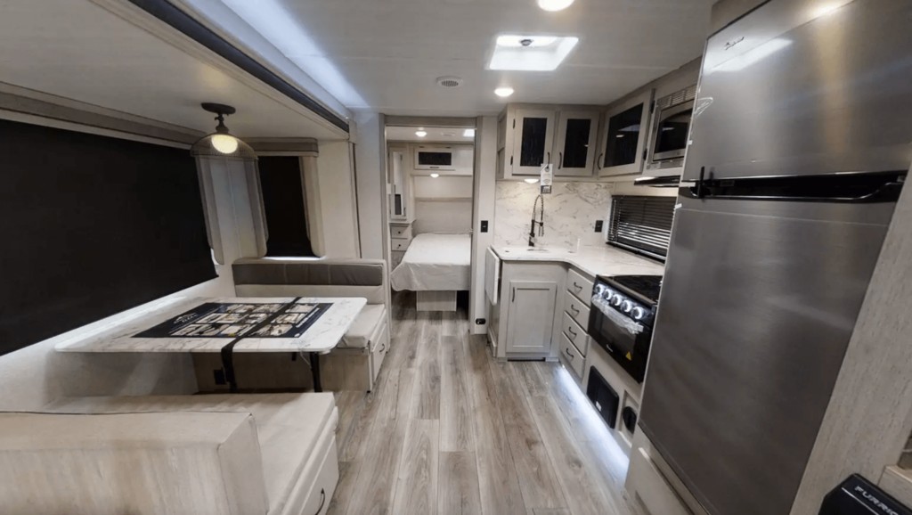 East to West Alta 2600KRB interior with kitchen and living area