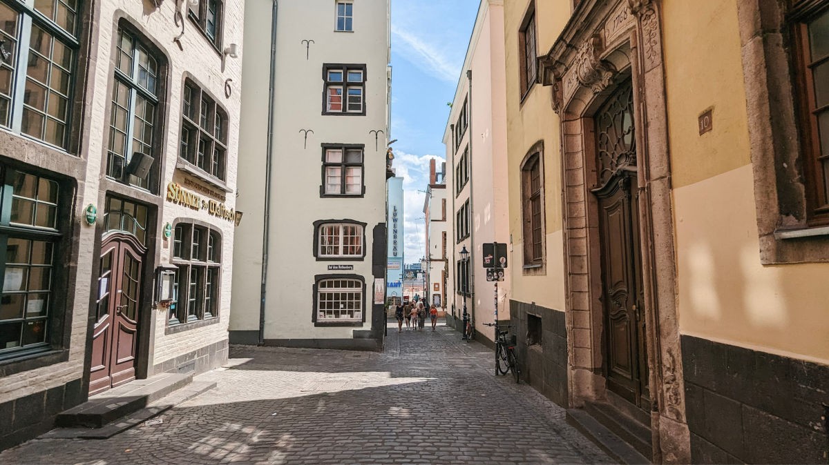 Alter Markt Cobblestone Street and Buildings in Cologne