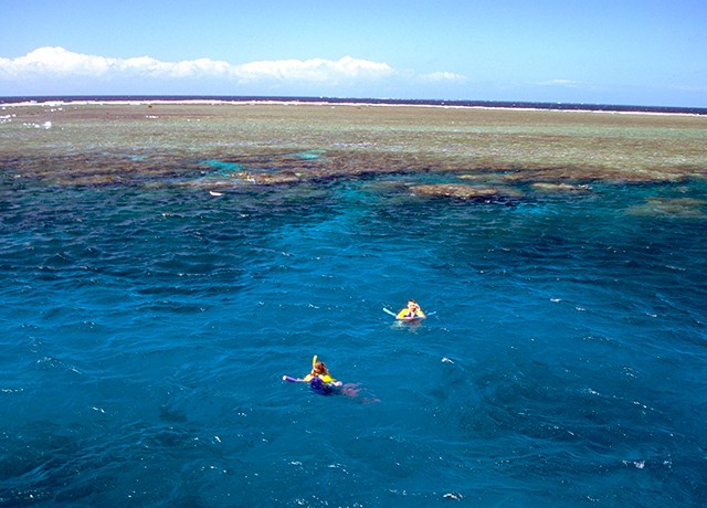 A coastal scene in Australia, typical of imagery used in travel posters to attract tourists to marine biome destinations.