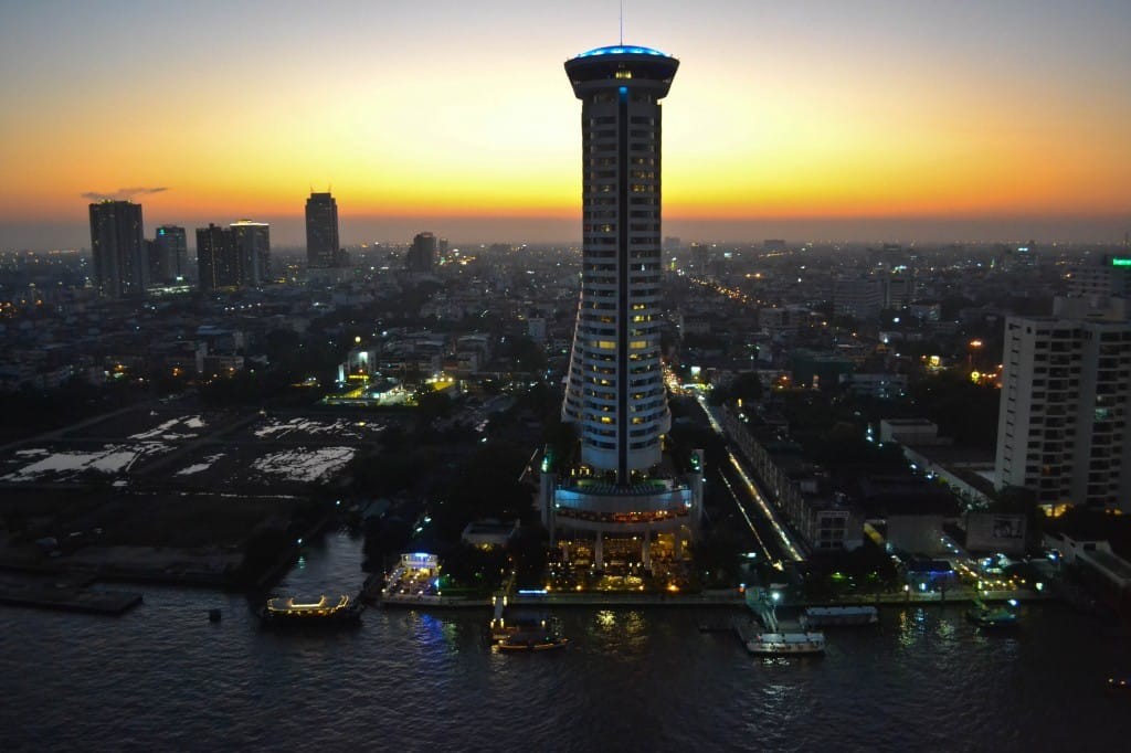 sunset Chao Phraya River Bangkok Thailand