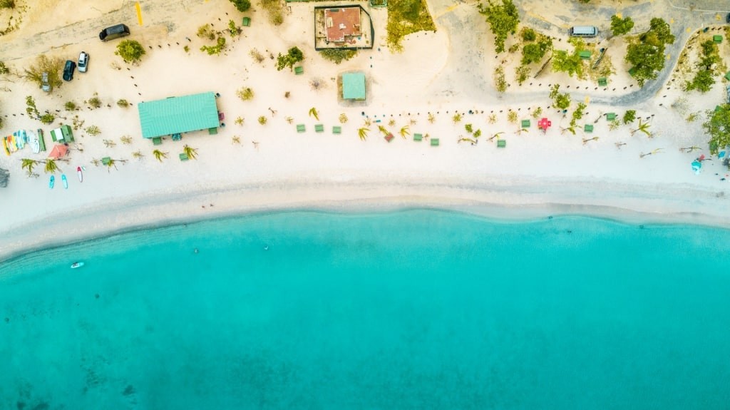 Panoramic aerial view of the beautiful Magens Bay in St. Thomas