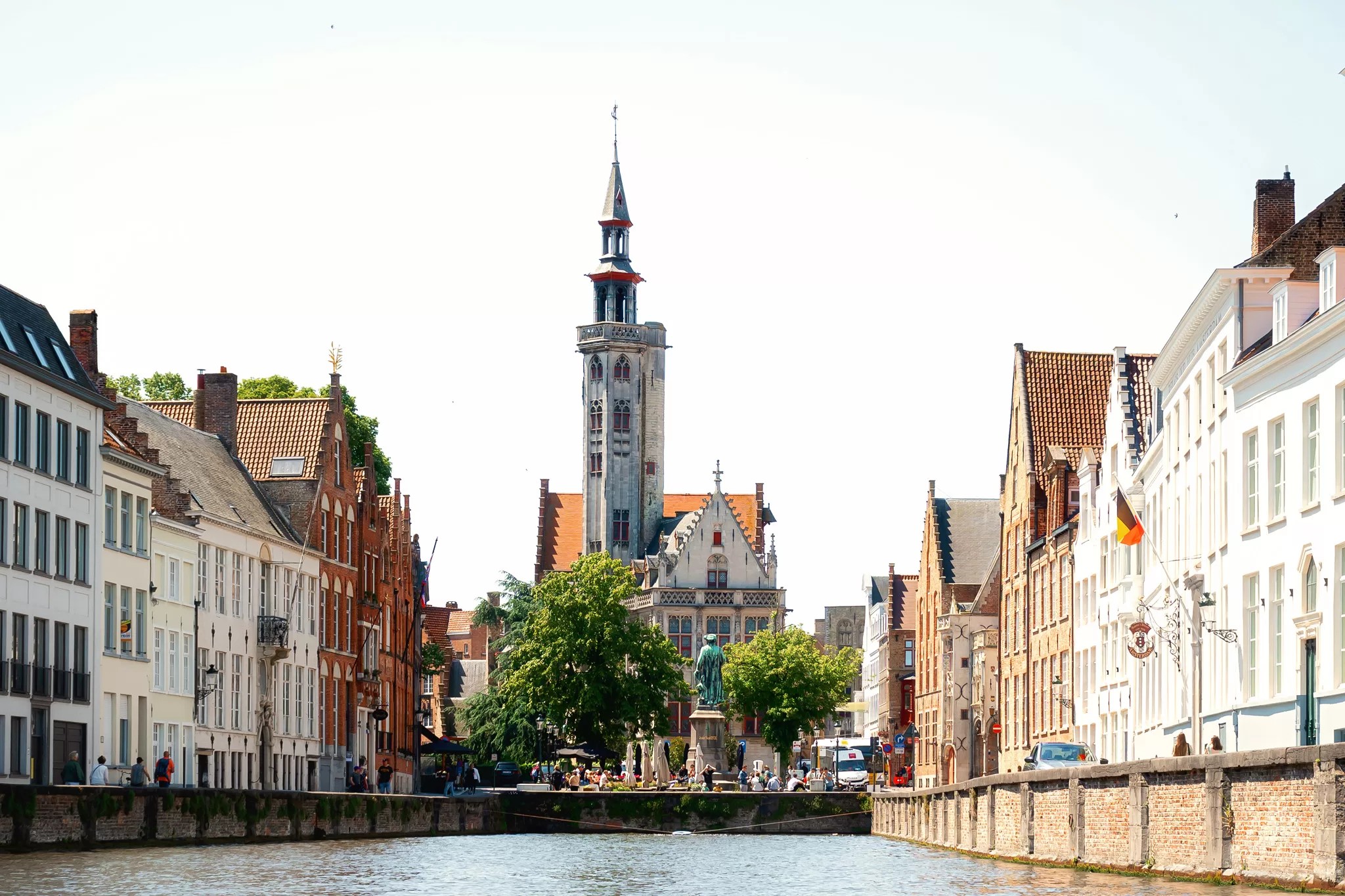 Church of our Lady in Bruges. Image taked from a canal tour boat