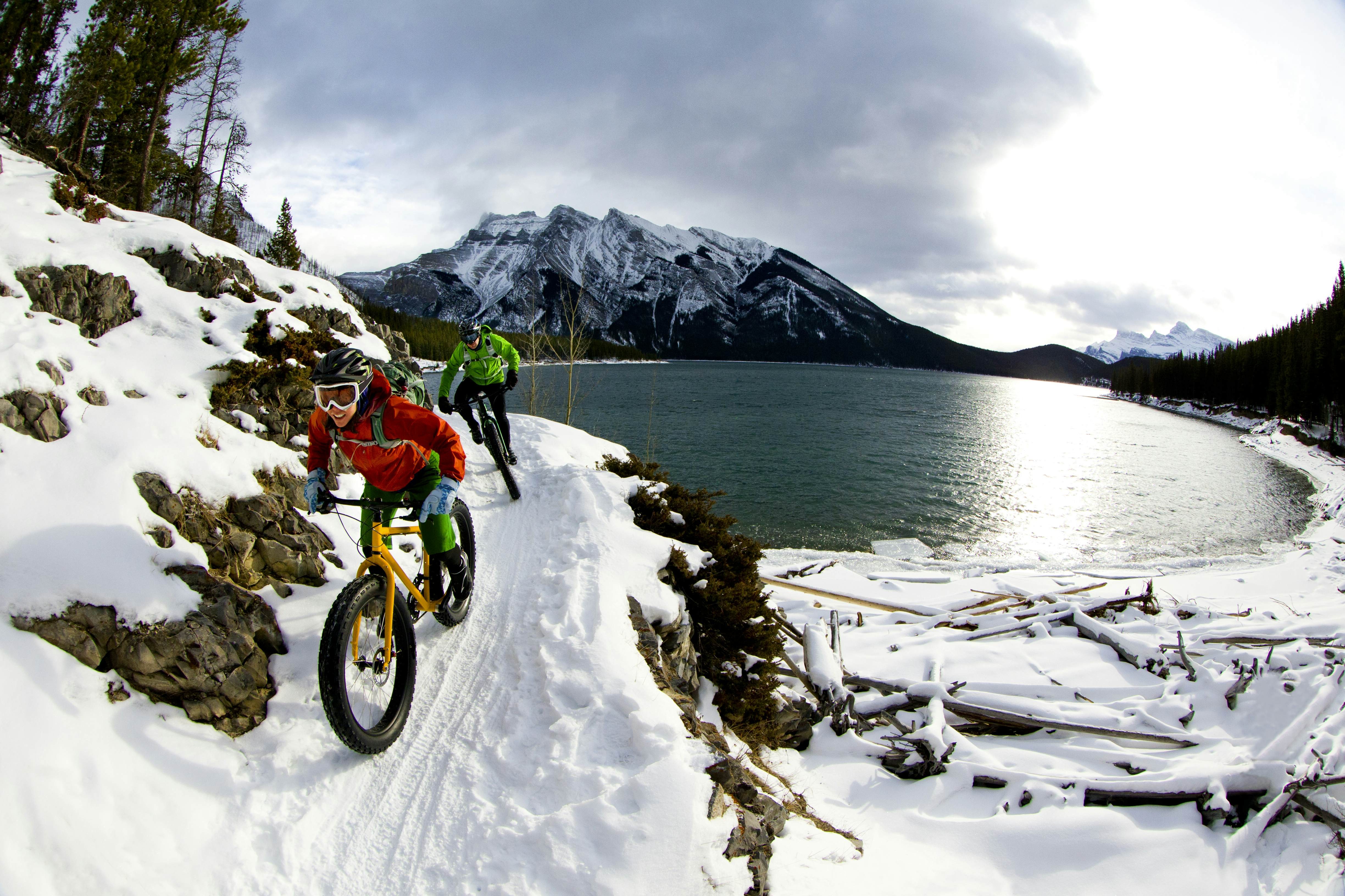 Mountain Biking in the Canadian Rockies Snow