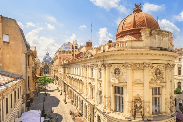 Bucharest's Palace of the Parliament, a monumental structure in Romania's capital, showcasing Bucharest as a cheap place to travel in Europe with impressive landmarks