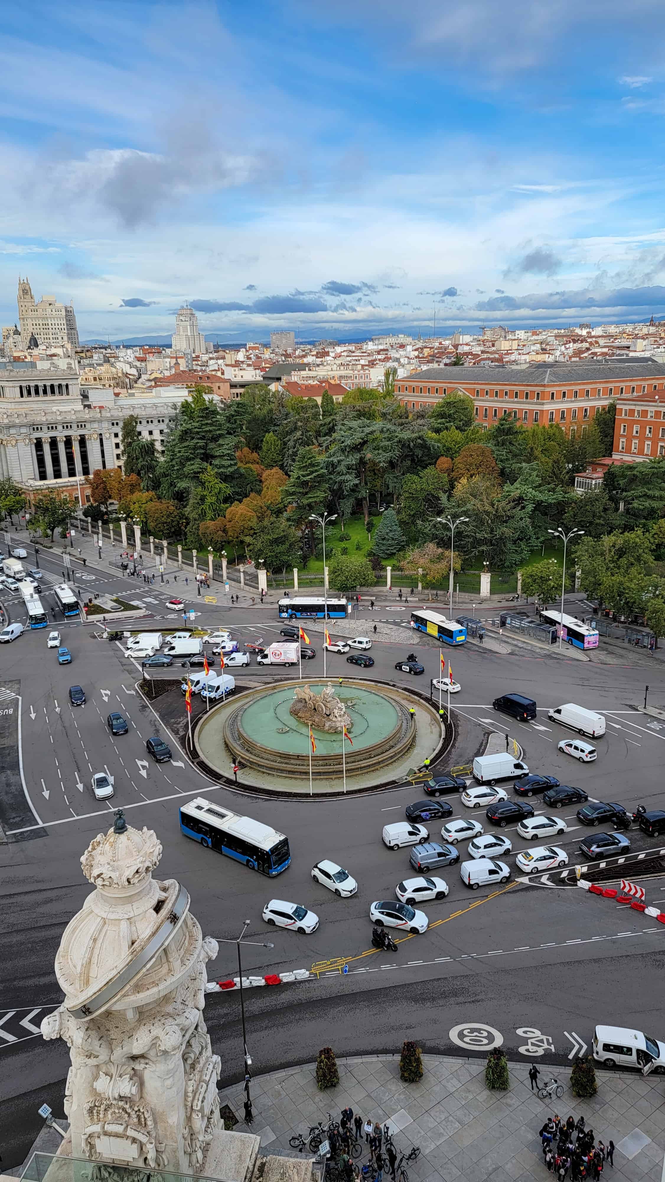 Panoramic view from Palacio de Cibeles viewpoint