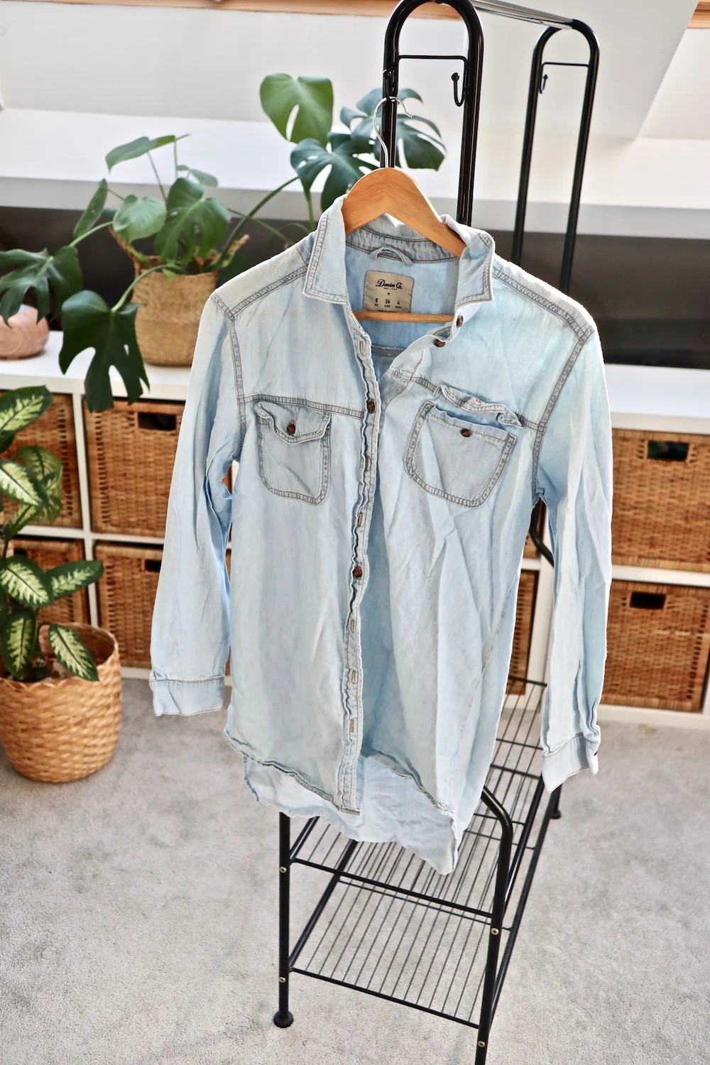 Creased denim shirt