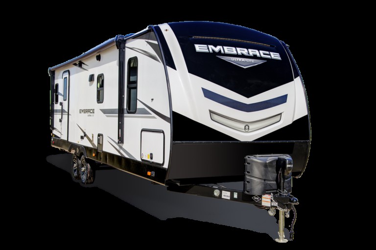 Exterior of Cruiser Embrace EL310 two bedroom travel trailer