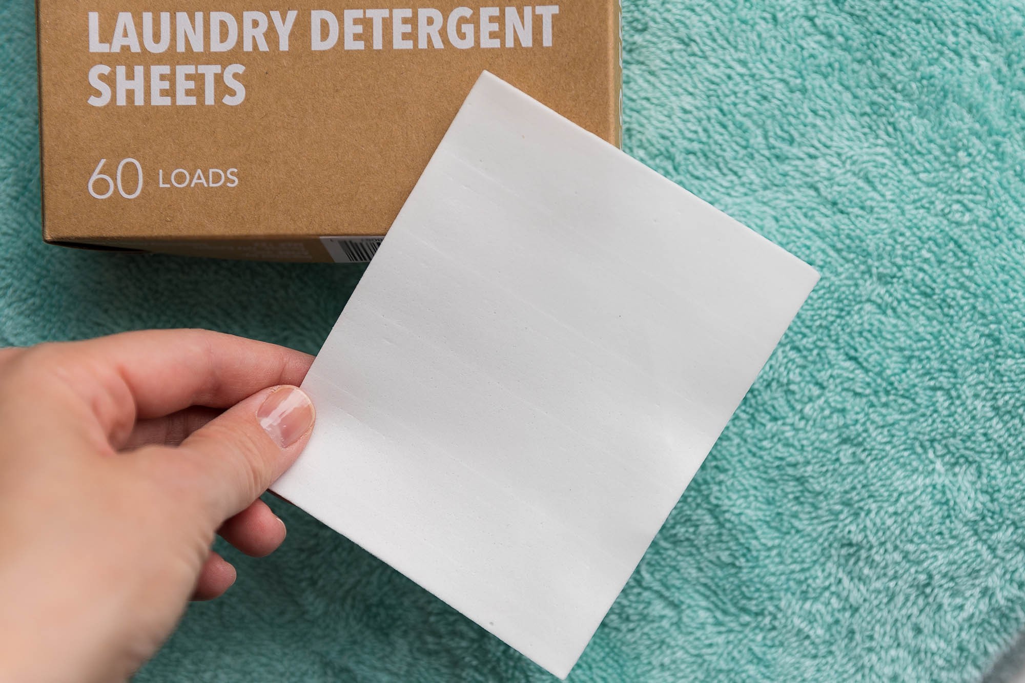 Detergent sheets in packaging