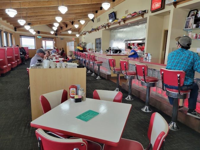 Exterior view of the Route 66 Diner at Russell's Truck &amp; Travel Center