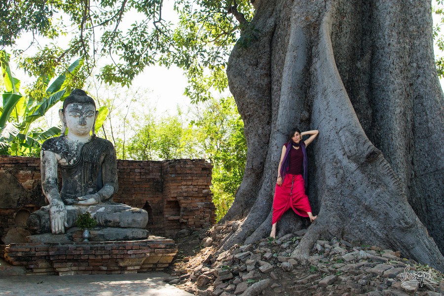 88 - Inside ruins of an ancient temple in Inwa, Mandalay region, Myanmar