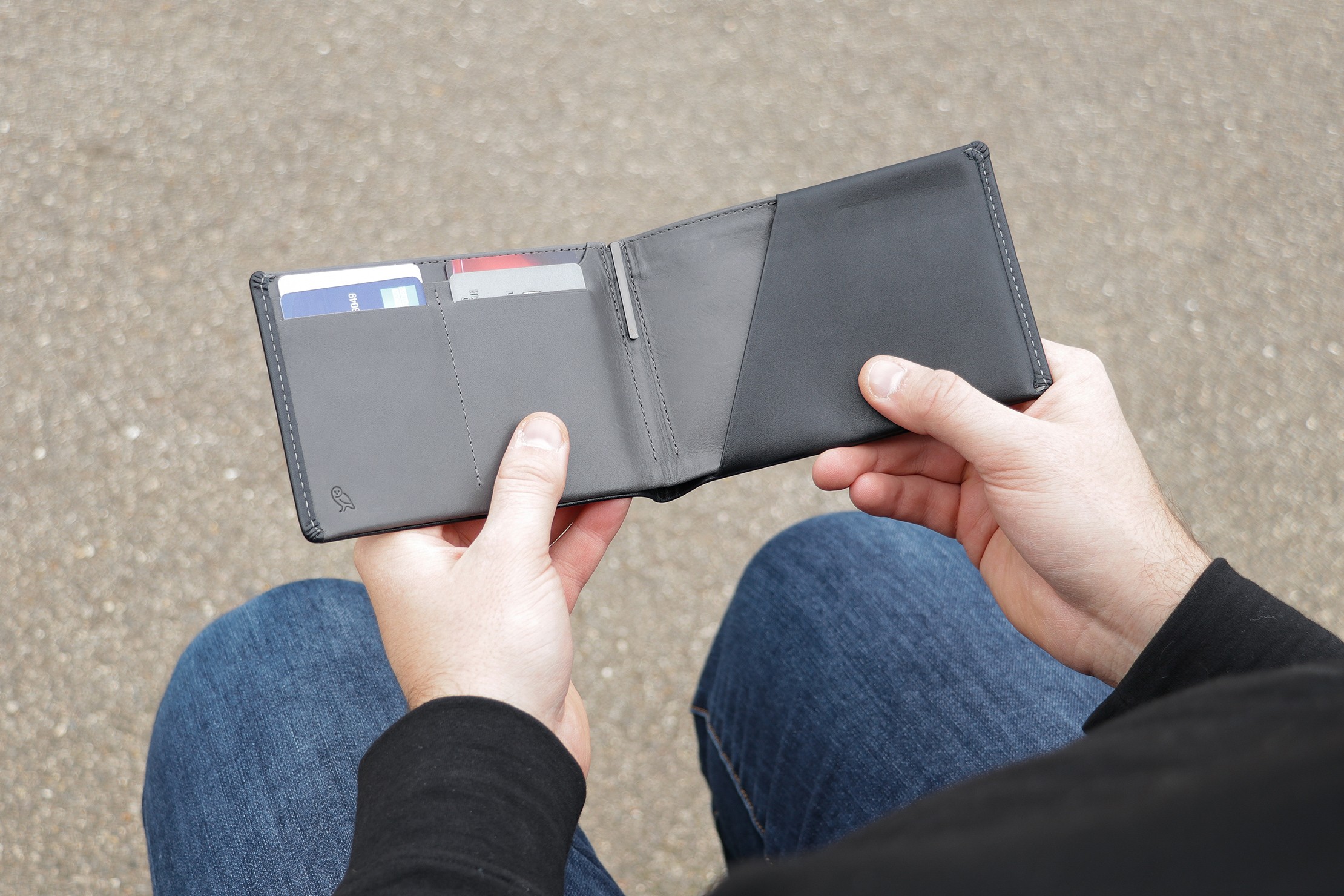 Bellroy Travel Wallet In Essex England demonstrating its sleek and organized design.