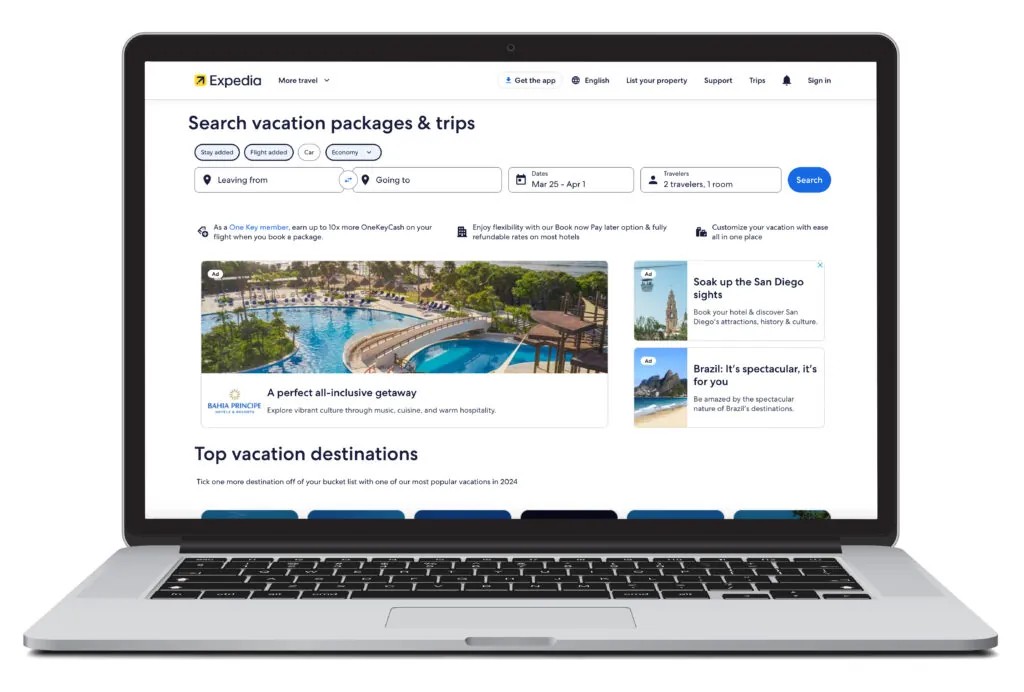 Expedia Vacation Packages Search Page: Find flight, hotel, and car rental deals on Expedia.com.