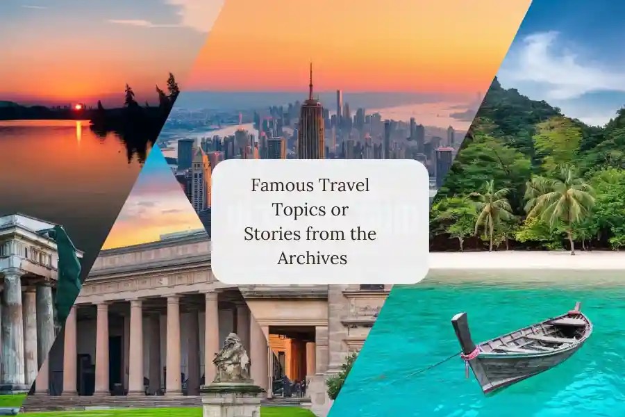 A collage showcasing popular travel themes found in Www.goodmooddotcom's archive