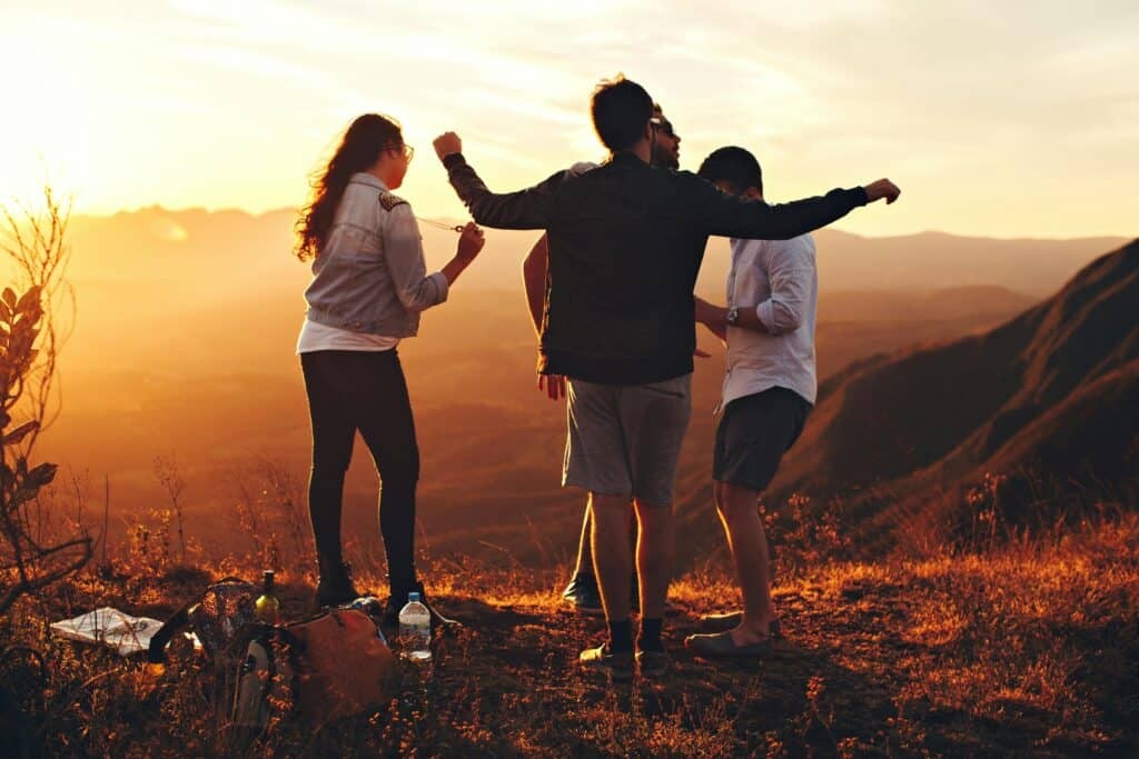 A group of friends on holiday, symbolizing joyful and safe travel experiences