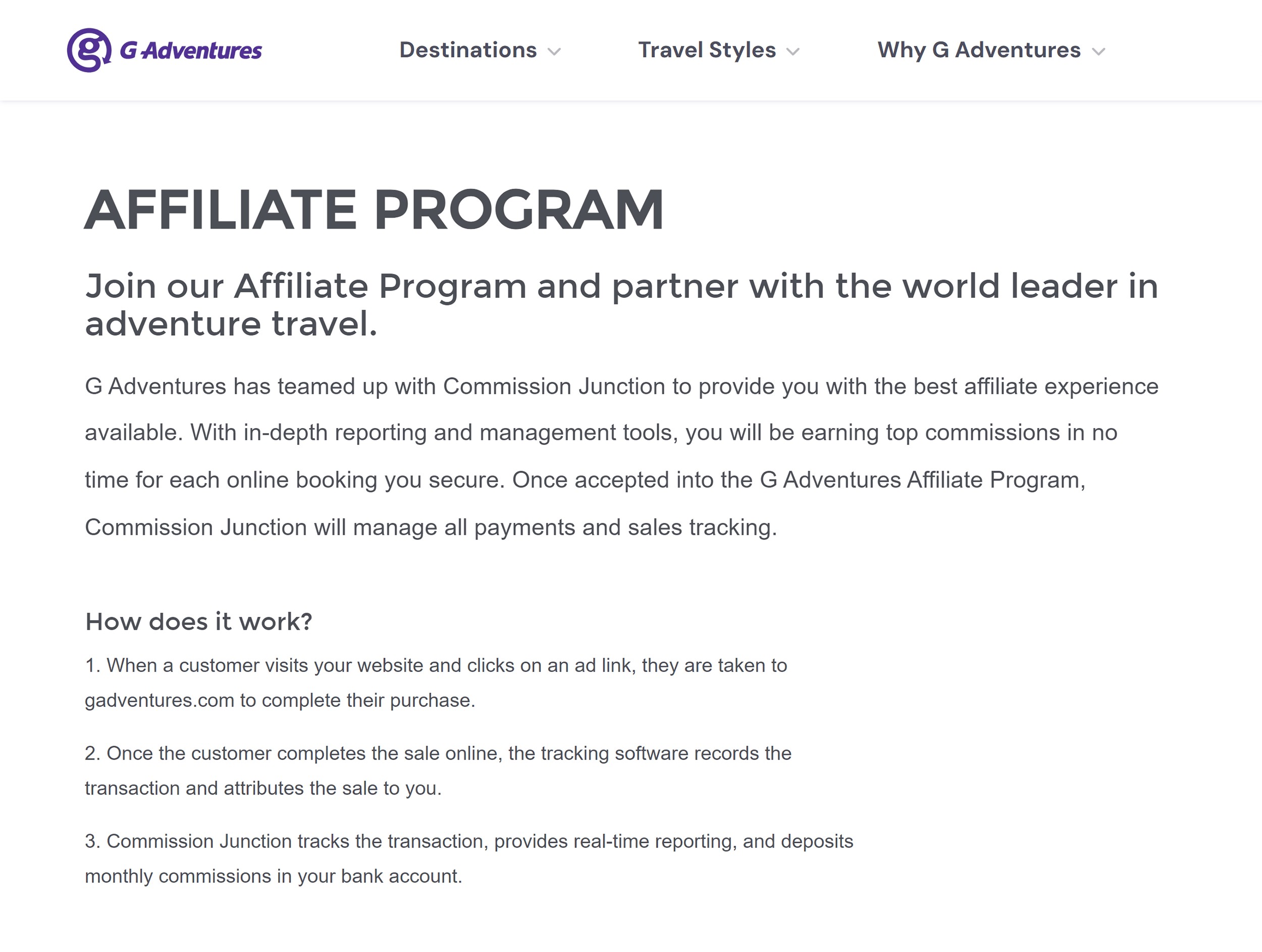 G Adventures Travel Affiliate Program