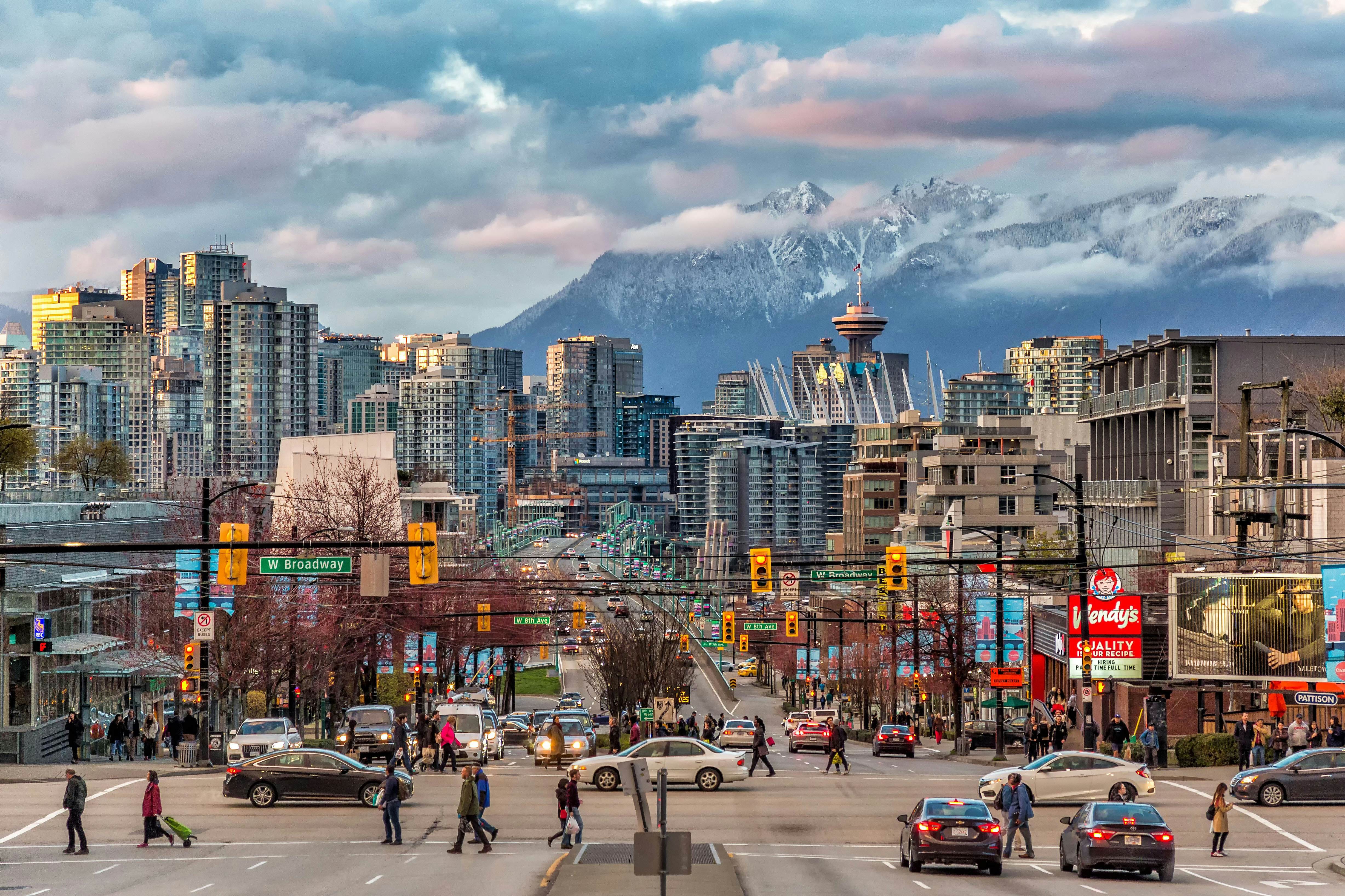 Vancouver Cityscape with Mountains and Water