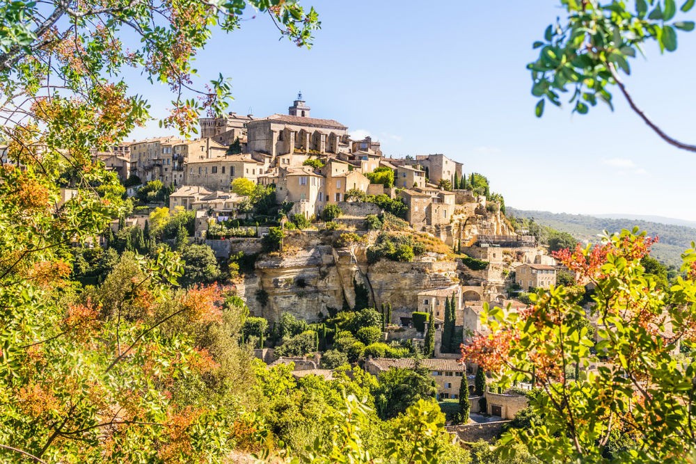 The hilltop village of Gordes, Provence, France, bathed in soft autumn light