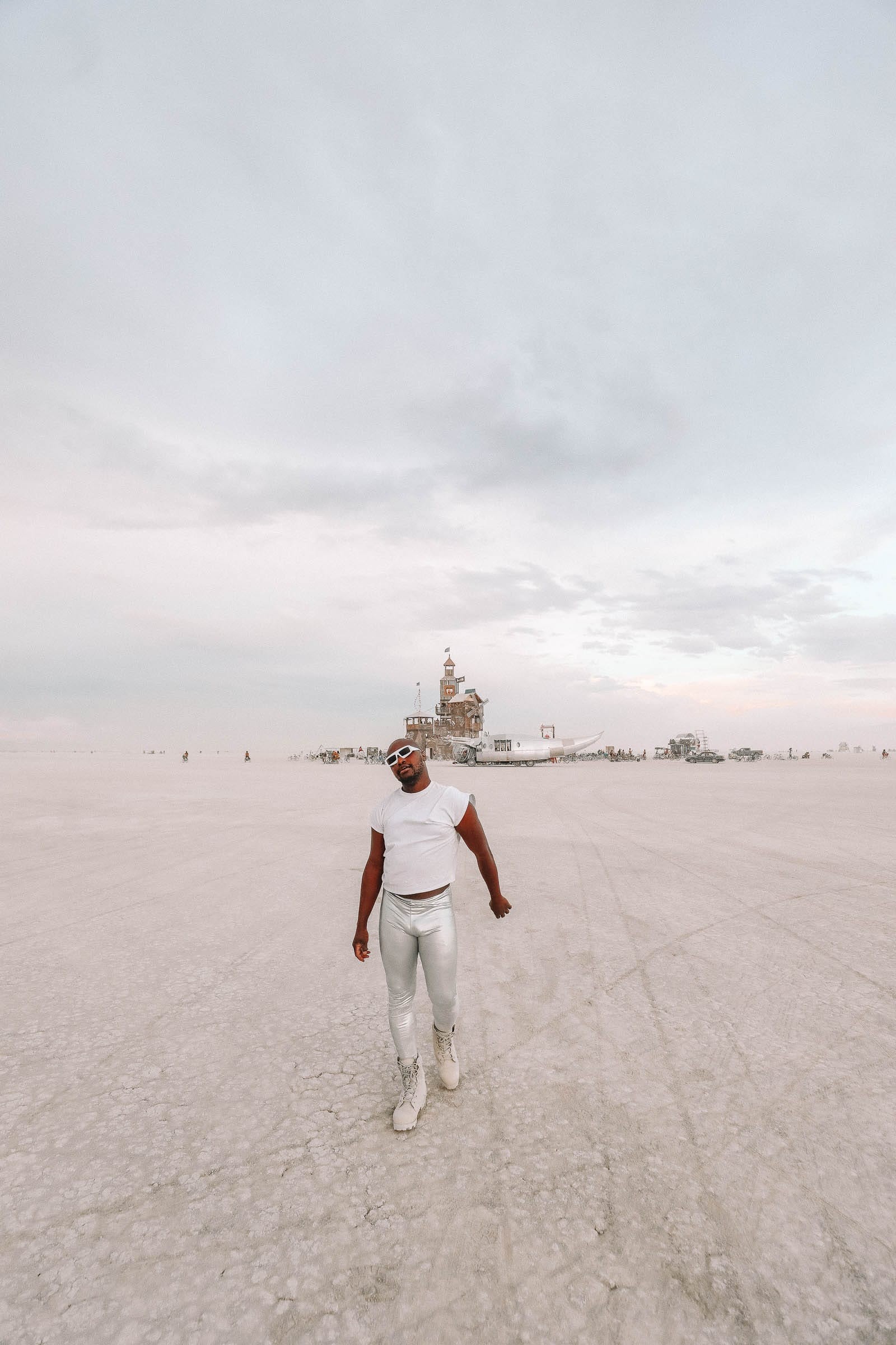 A massive art installation at Burning Man festival, reflecting the creative and unique nature of nevada travel destinations