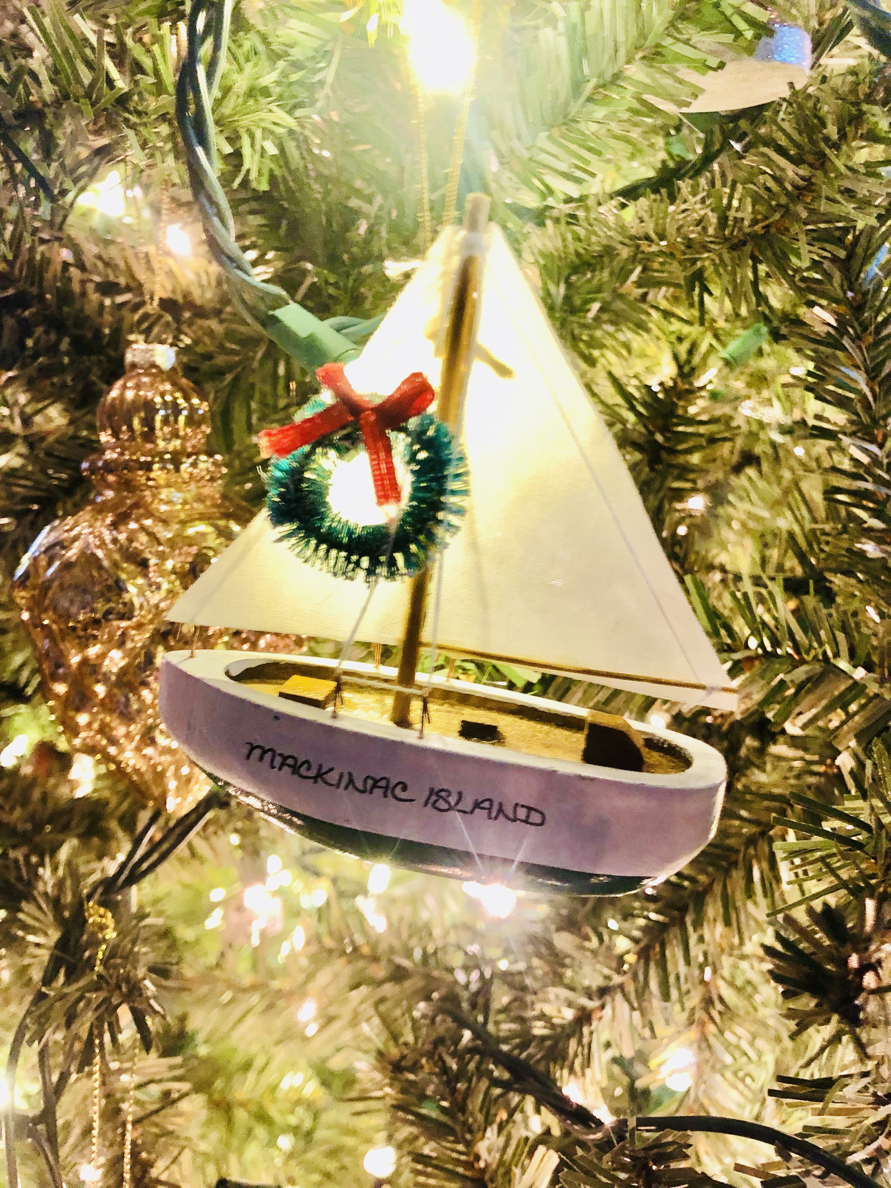 Mackinac Island Michigan travel ornament