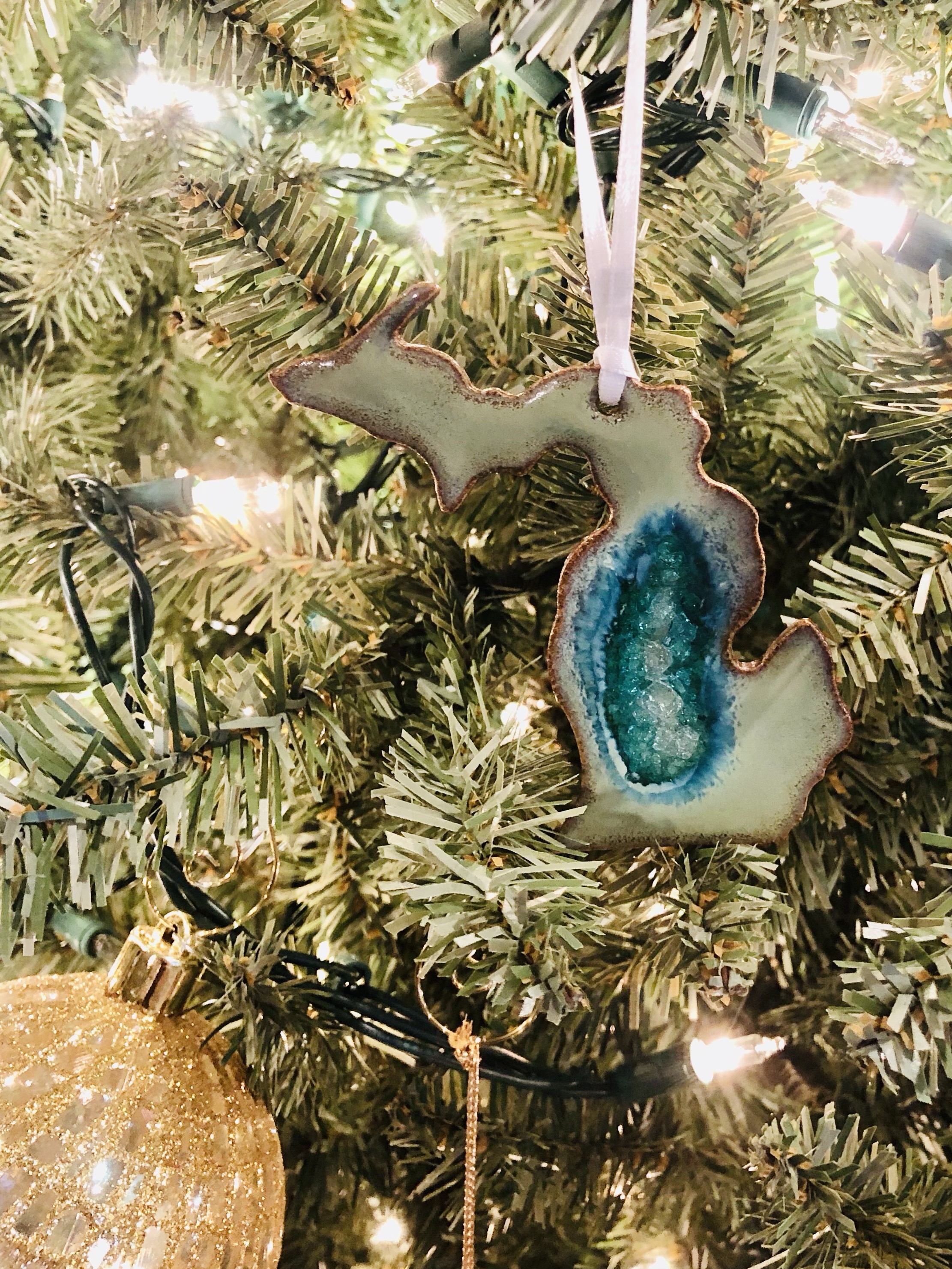 Torch Lake Michigan travel ornament