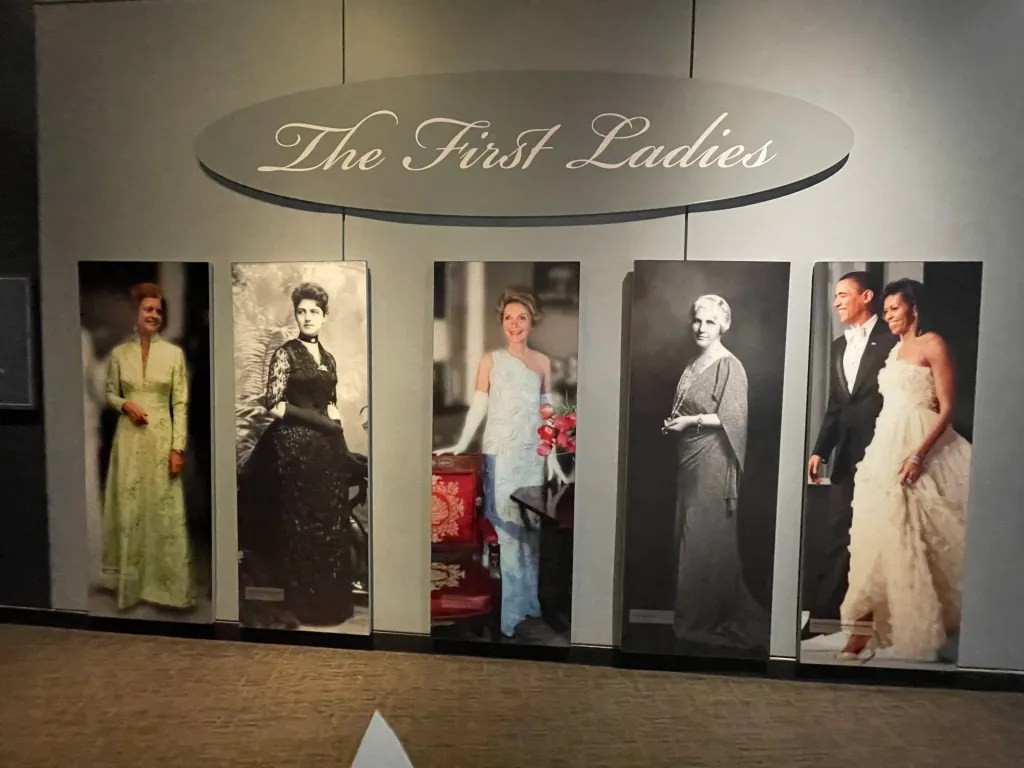 First Ladies exhibit at the Smithsonian National Museum of American History, showcasing historical fashion and artifacts in Washington DC