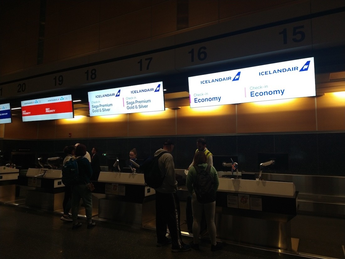 Check-in at Boston Logan Airport on the second day