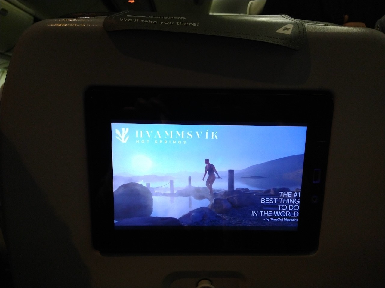 Icelandair in-flight entertainment screen