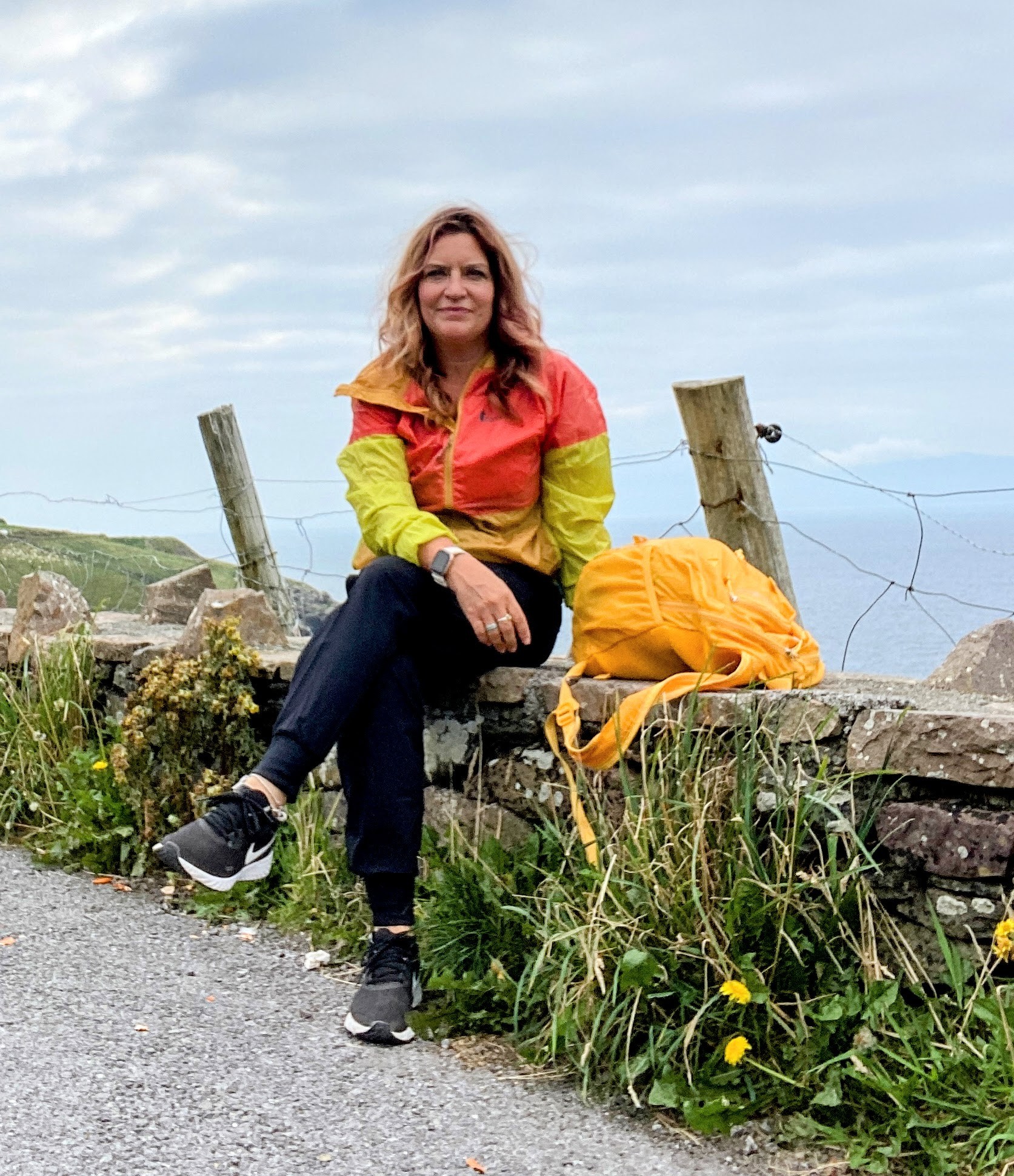 Eddie Bauer Stowaway daypack biking in Ireland