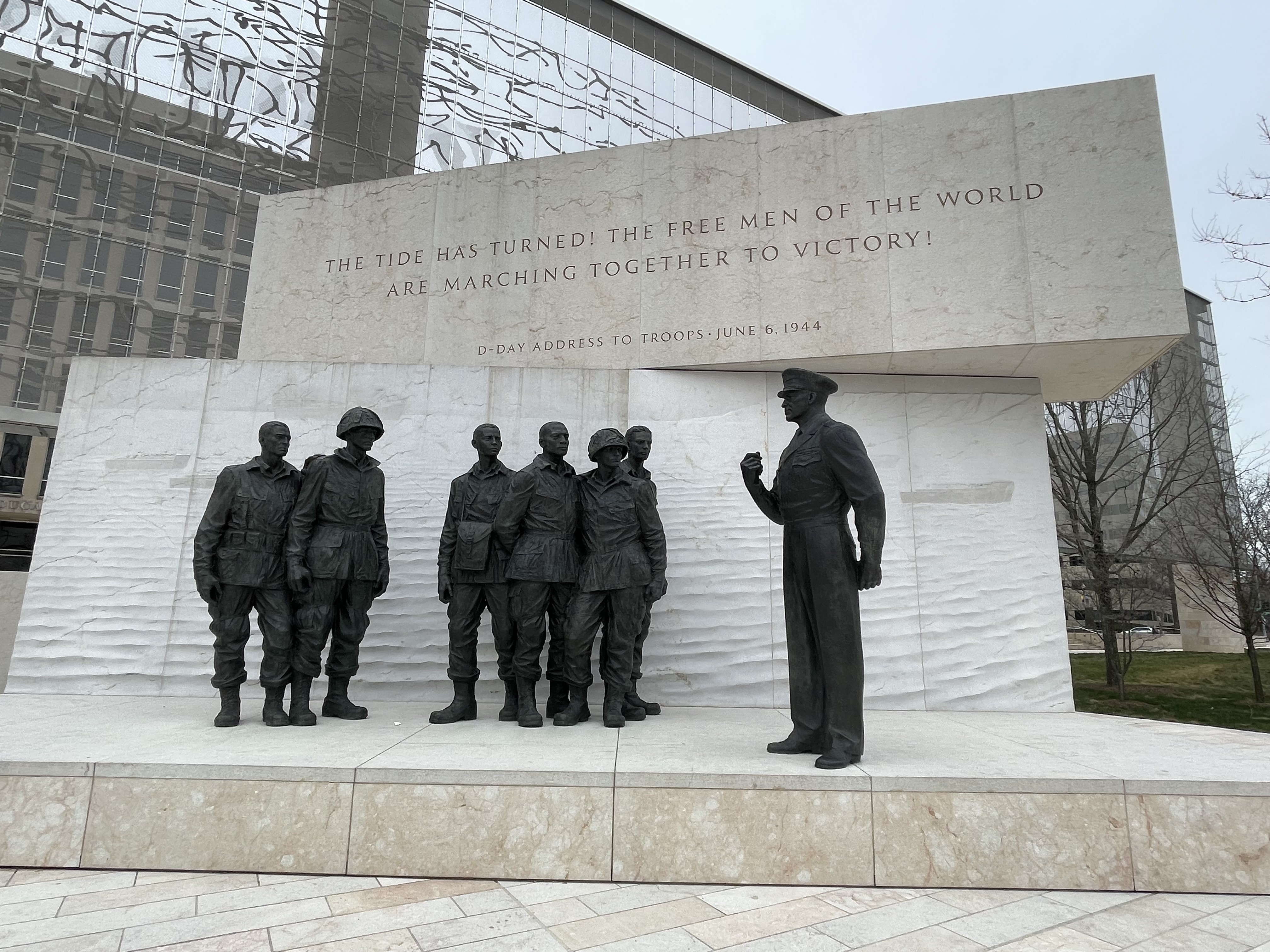 The Dwight D. Eisenhower Memorial on the National Mall in Washington DC, honoring the former president and general