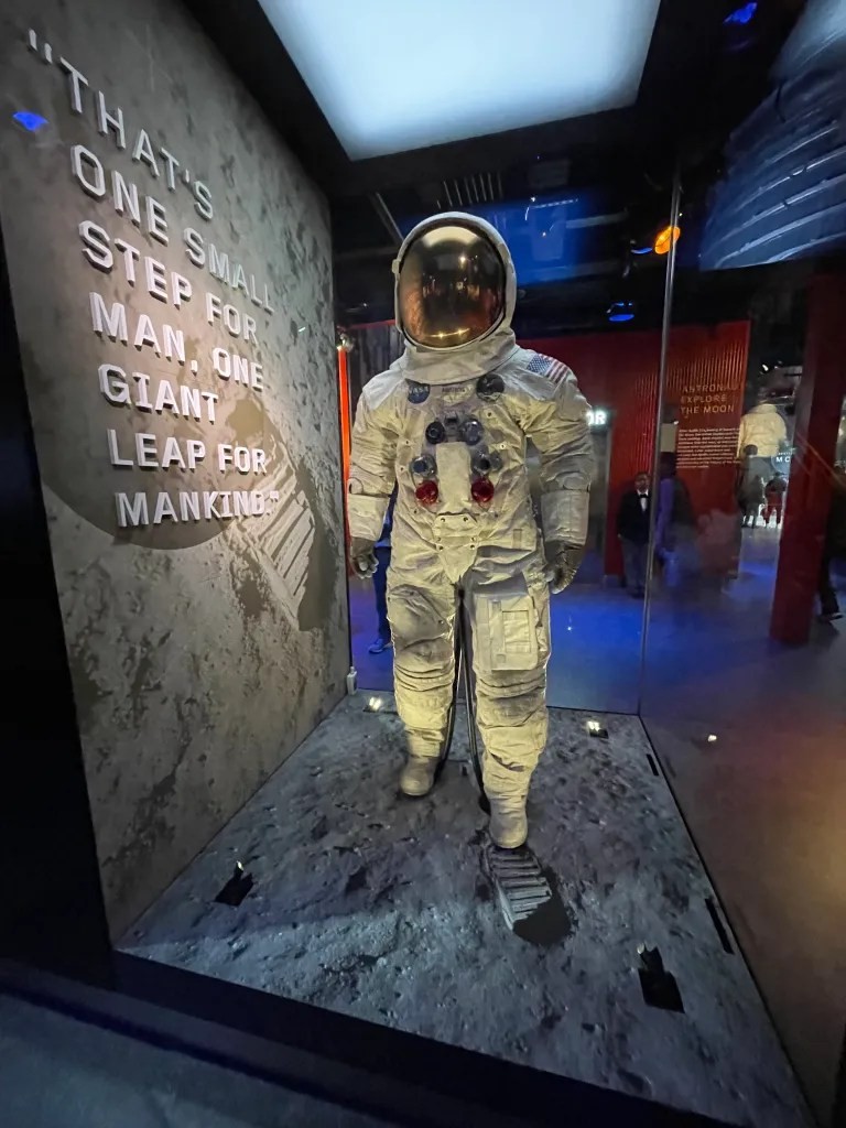 Apollo 11 Command Module Columbia exhibit at the Smithsonian National Air and Space Museum, the spacecraft that carried astronauts to the moon in Washington DC