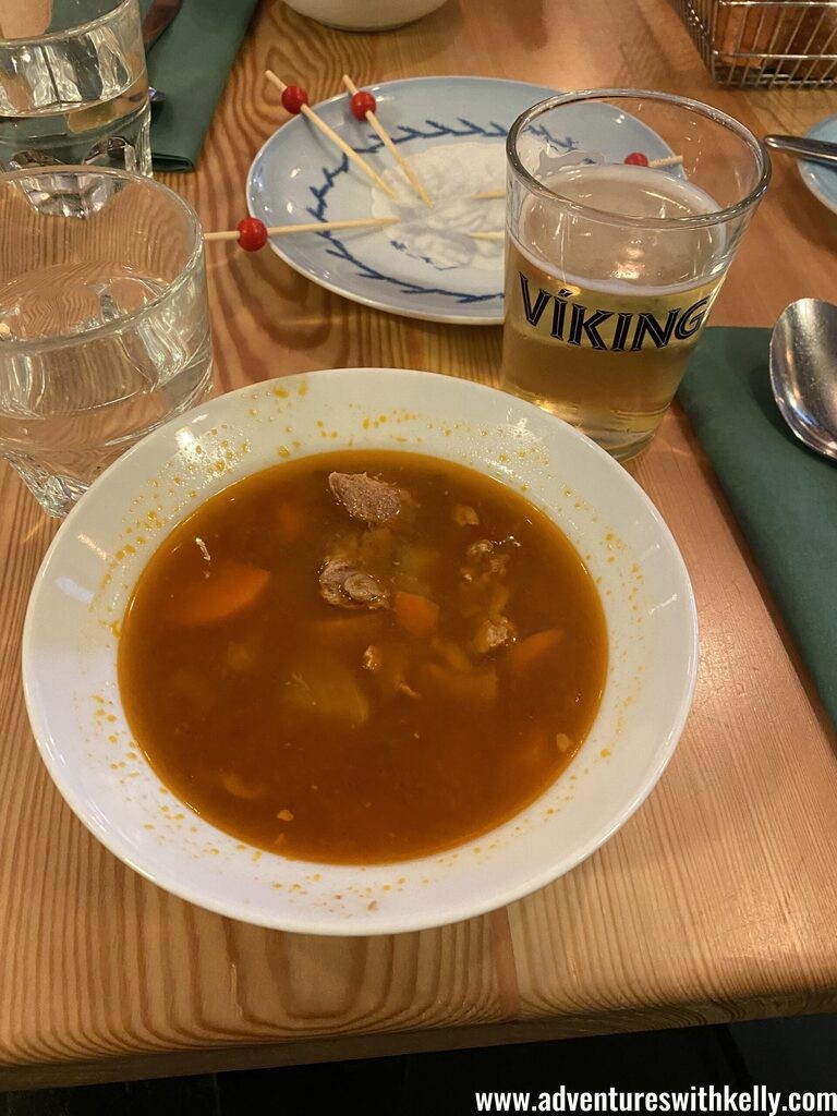 Trying traditional Icelandic lamb soup, a hearty and comforting dish.