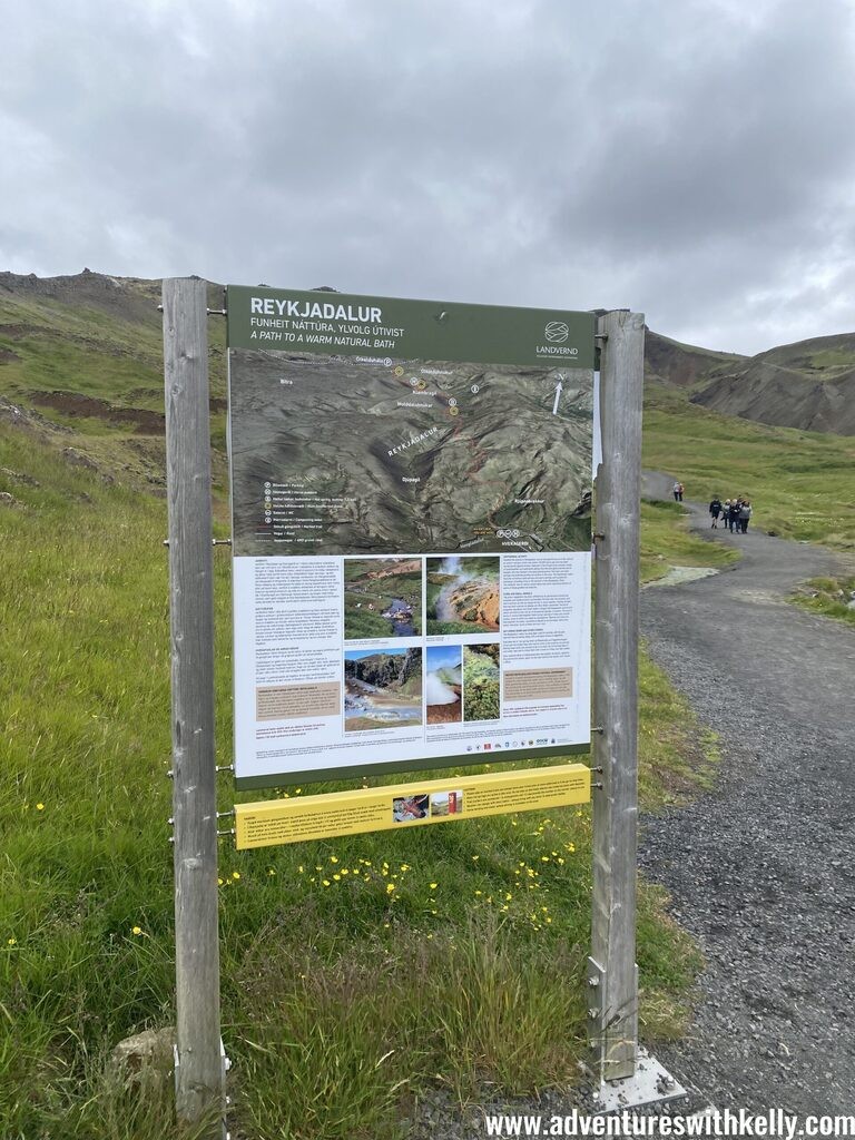 Exploring the geothermal landscape of Reykjadalur Valley.