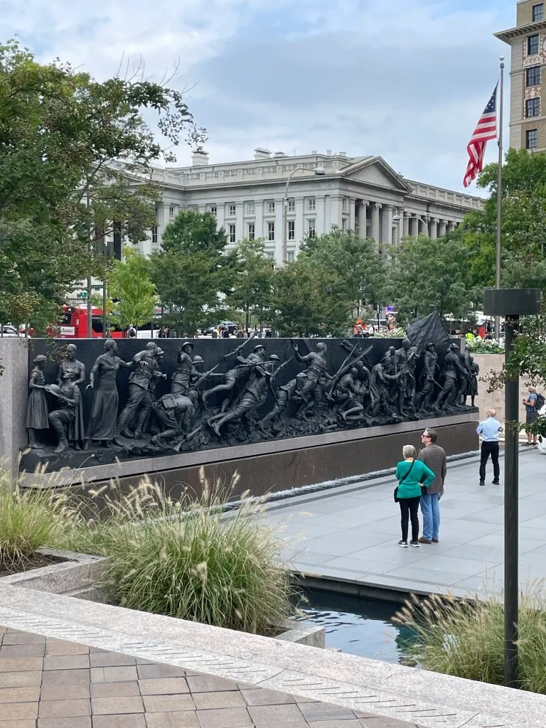 Engraved names at the World War I Memorial in Washington DC, commemorating the individuals who served in the war