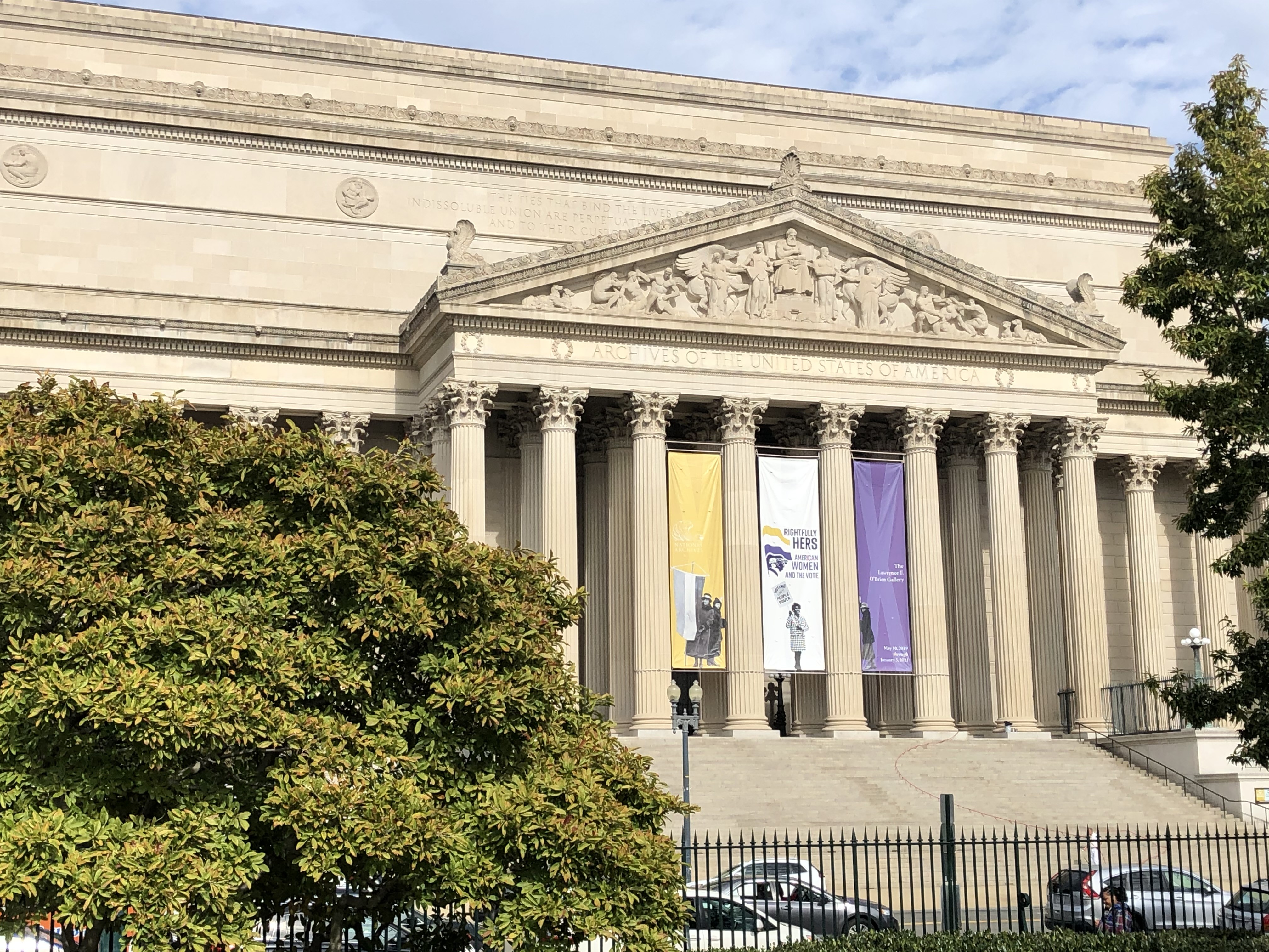 The Rotunda for the Charters of Freedom at the National Archives Museum in Washington DC, displaying the Declaration of Independence and Constitution