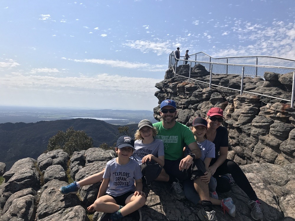 Family camping in nature