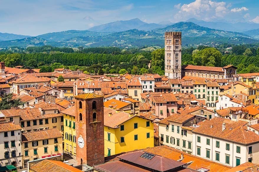 Lucca town, a charming and beautiful city in Tuscany, Italy