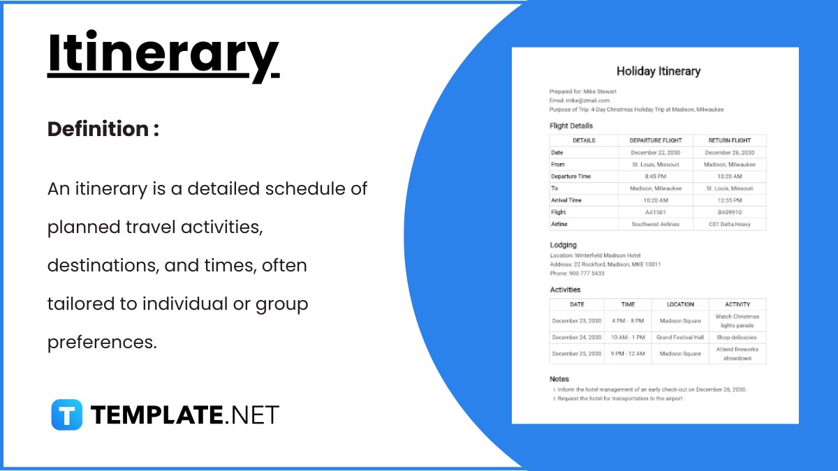 Itinerary