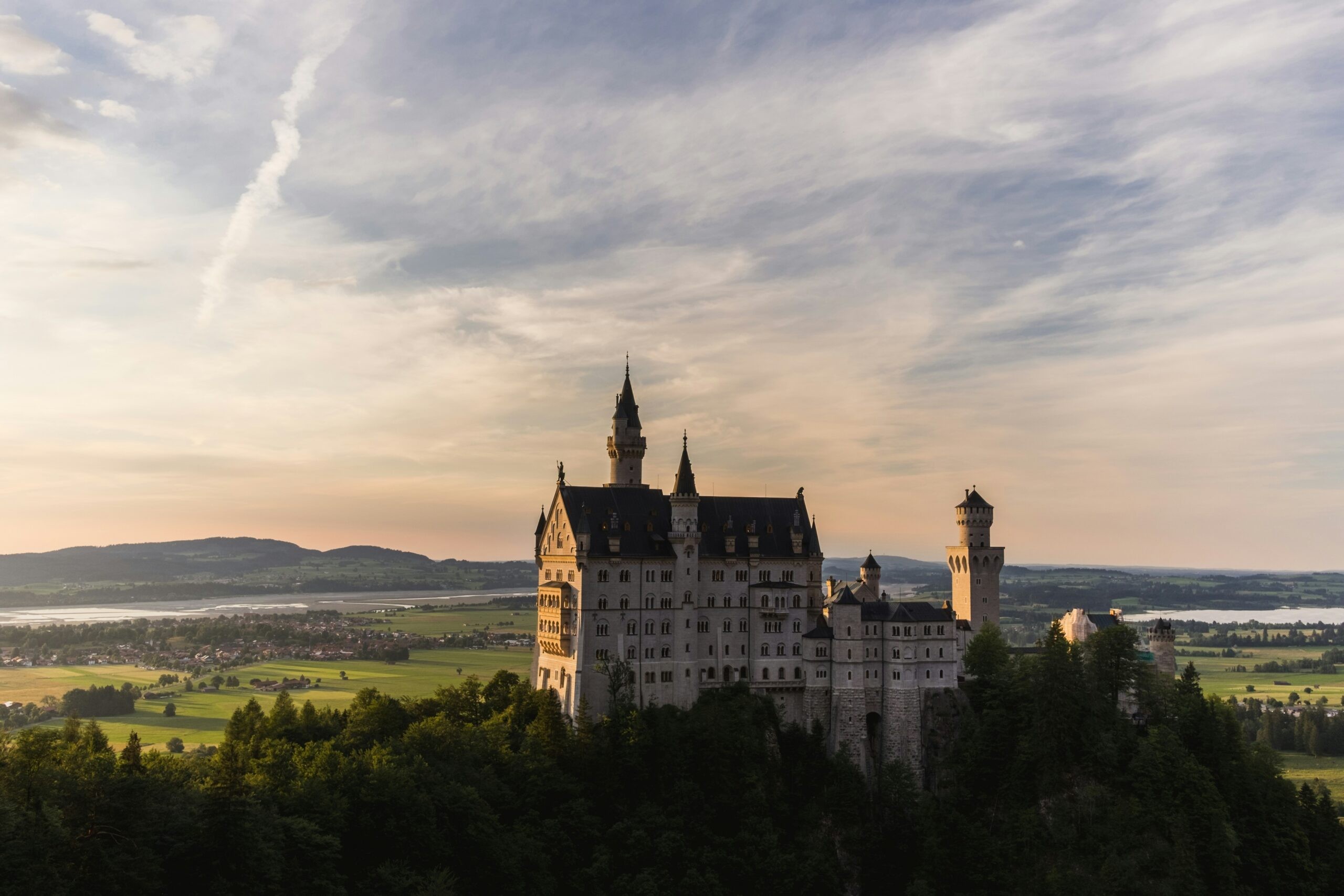 Fairytale Neuschwanstein Castle in Bavaria, Germany, suggesting a magical and regal anniversary experience